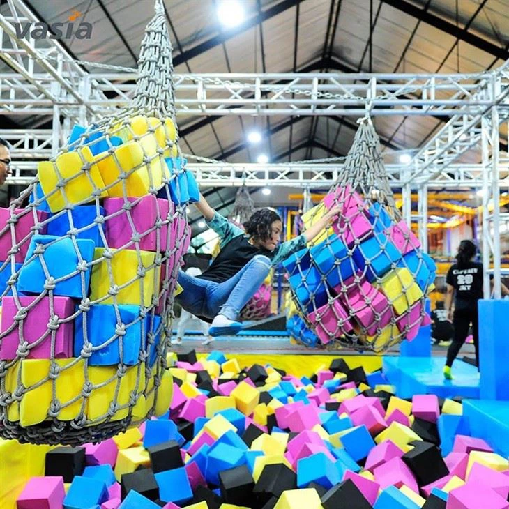 trampoline park with ball pit
