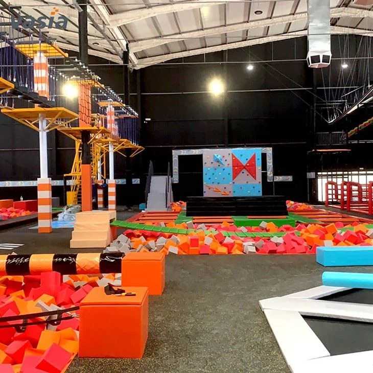 trampoline park with ball pit